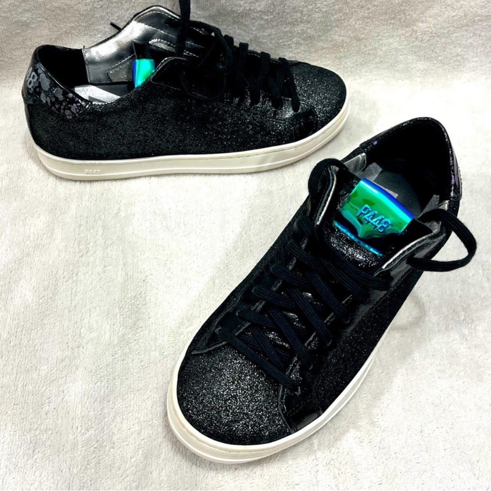 P448 John Black Glitter size 36 (6-6.5) like new